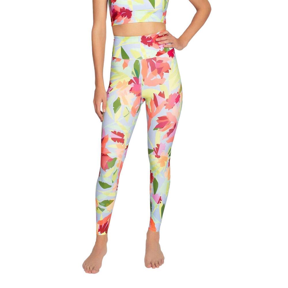 NEW NICOLE MILLER high rise leggings in oasis light blue